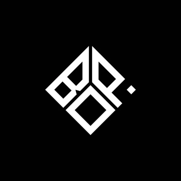 Дизайн Логотипу Літери Bop Чорному Тлі Bop Креативні Ініціали Концепції — стоковий вектор