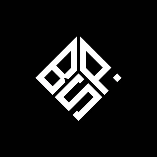 Design Logotipo Letra Bsp Fundo Preto Bsp Iniciais Criativas Conceito — Vetor de Stock