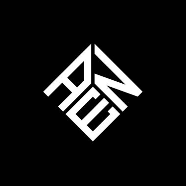 Siyah arkaplanda AEN harfi logo tasarımı. AEN yaratıcı harfler logosu konsepti. AEN harf tasarımı.