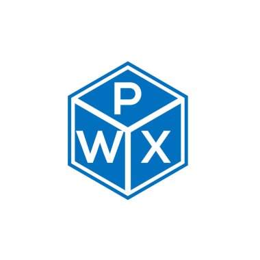 Siyah arkaplanda PWX harf logosu tasarımı. PWX yaratıcı harflerin baş harfleri logo kavramı. PWX harf tasarımı.