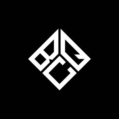 Siyah arka planda BCQ harf logosu tasarımı. BCQ yaratıcı harflerin baş harfleri logo kavramı. BCQ harf tasarımı.