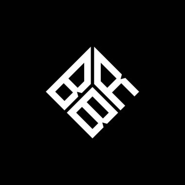 Siyah arka planda BBR harf logosu tasarımı. BBR yaratıcı harflerin baş harfleri logo kavramı. BBR harf tasarımı.