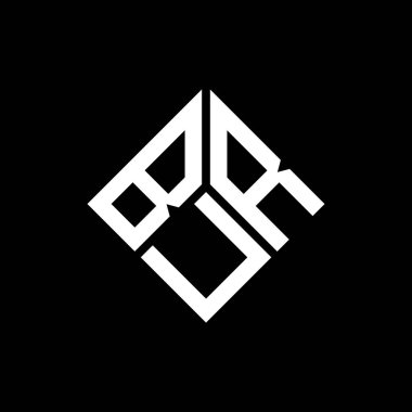 Siyah arkaplanda BUR harf logosu tasarımı. BUR yaratıcı harf logosu konsepti. BUR harf tasarımı.