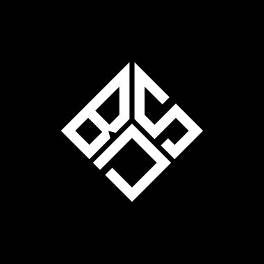 Siyah arka planda BDS harfi logo tasarımı. BDS yaratıcı harfler logosu konsepti. BDS harf tasarımı.