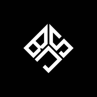 Siyah arka planda BJS harf logosu tasarımı. BJS yaratıcı harf logosu konsepti. BJS harf tasarımı.