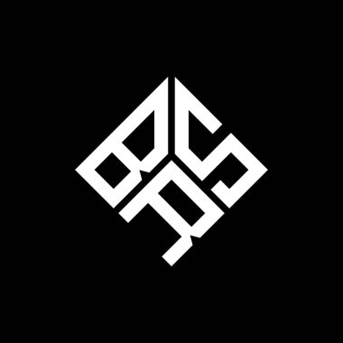 Siyah arka planda BRS harfi logo tasarımı. BRS yaratıcı harflerin baş harfleri logo kavramı. BRS harf tasarımı.