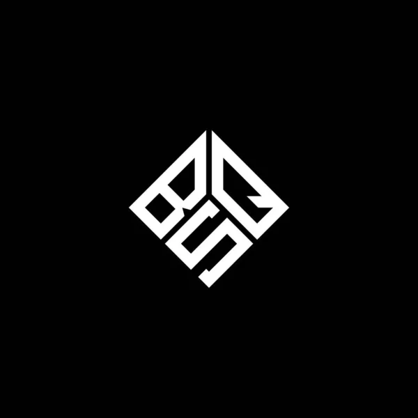 黒の背景にBsqの手紙のロゴデザイン Bsqクリエイティブイニシャルレターロゴコンセプト Bsqレターデザイン — ストックベクタ