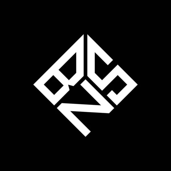 Diseño Del Logotipo Letra Bns Sobre Fondo Negro Bns Iniciales — Vector de stock