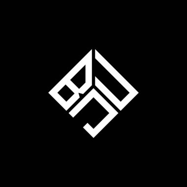 Siyah arka planda BJU harf logosu tasarımı. BJU yaratıcı harf logosu konsepti. BJU harf tasarımı.