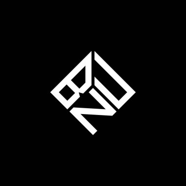 Siyah arka planda BNU harf logosu tasarımı. BNU yaratıcı harf logosu konsepti. BNU harf tasarımı.