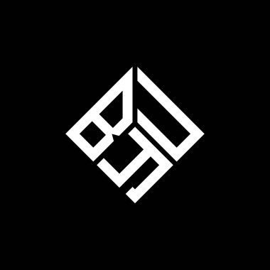 Siyah arka planda Byu harf logosu tasarımı. Byu yaratıcı harflerin baş harfleri logo konsepti. Byu harf dizaynı. BYU harf logosu dizaynı siyah arkaplan üzerine. Byu yaratıcı harflerin baş harfleri logo konsepti. Byu harf tasarımı.