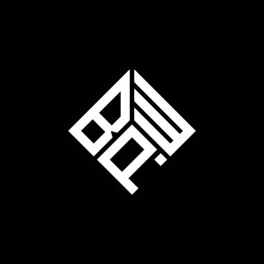 Siyah arka planda BPW harf logosu tasarımı. BPW yaratıcı harflerin baş harfleri logo kavramı. BPW harf tasarımı.