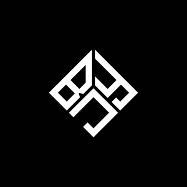 Siyah arka planda BJY harf logosu tasarımı. BJY yaratıcı harflerin baş harfleri logo kavramı. BJY harf tasarımı.