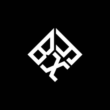 Siyah arkaplanda BXY harf logosu tasarımı. BXY yaratıcı harflerin baş harfleri logo kavramı. BXY harf tasarımı.
