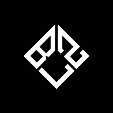 Siyah arkaplanda BLZ harf logosu tasarımı. BLZ yaratıcı harf logosu konsepti. BLZ harf tasarımı.