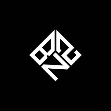 Siyah arkaplanda BNZ harf logosu tasarımı. BNZ yaratıcı harflerin baş harfleri logo kavramı. BNZ harf tasarımı.