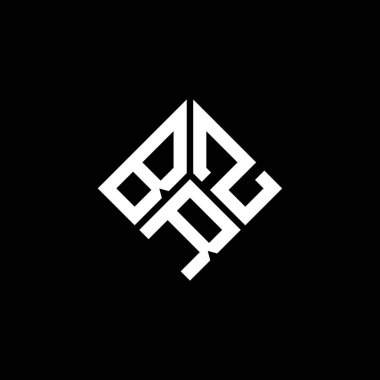 Siyah arka planda BRZ harf logosu tasarımı. BRZ yaratıcı harfler logosu konsepti. BRZ harf tasarımı.
