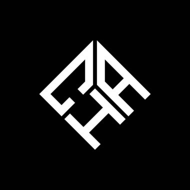 Siyah arka planda CHA harf logosu tasarımı. CHA yaratıcı harflerin baş harfleri logo kavramı. CHA mektup tasarımı.