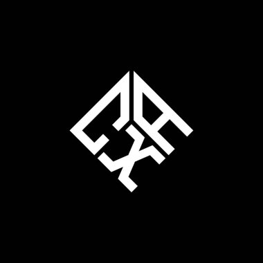 Siyah arka planda CXA harf logosu tasarımı. CXA yaratıcı harf logosu konsepti. CXA harf tasarımı.