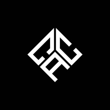 Siyah arka planda CAC harf logosu tasarımı. CAC yaratıcı harf logosu konsepti. CAC harf tasarımı.