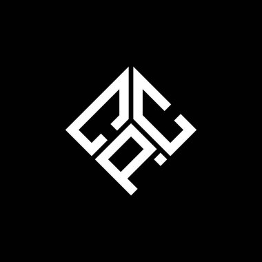 Siyah arkaplanda CPC harf logosu tasarımı. CPC yaratıcı harflerin baş harfleri logo kavramı. CPC harf tasarımı.