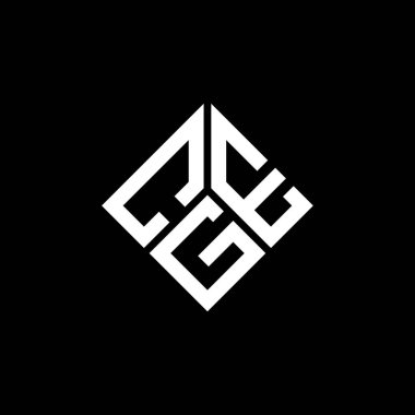 Siyah arka planda CGE harf logosu tasarımı. CGE yaratıcı harflerin baş harfleri logo kavramı. CGE harf tasarımı.