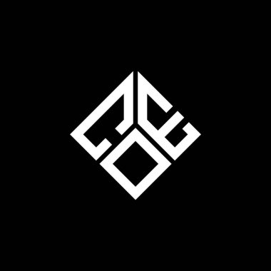 Siyah arka planda COE harf logosu tasarımı. COE yaratıcı harflerin baş harfleri logo kavramı. COE harf tasarımı.