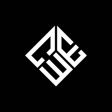 Siyah arka planda CWE harf logosu tasarımı. CWE yaratıcı harfler logosu konsepti. CWE harf tasarımı.