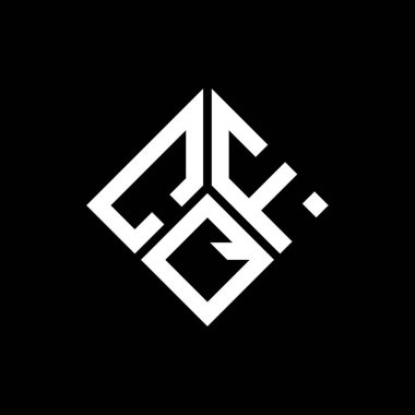 Siyah arka planda CGF harf logosu tasarımı. CGF yaratıcı harf logosu konsepti. CGF harf tasarımı.