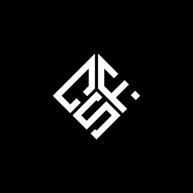 Siyah arkaplanda beyin omurilik sıvısı logosu tasarımı. CSF yaratıcı harflerin baş harfleri logo konsepti. CSF harf tasarımı.