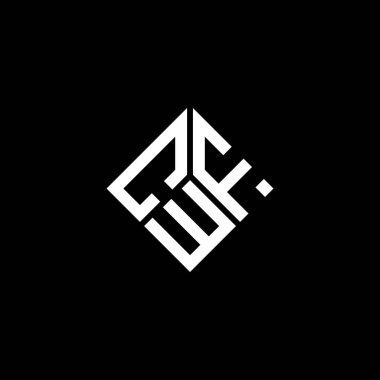 Siyah arka planda CWF harf logosu tasarımı. CWF yaratıcı harf logosu konsepti. CWF harf tasarımı.