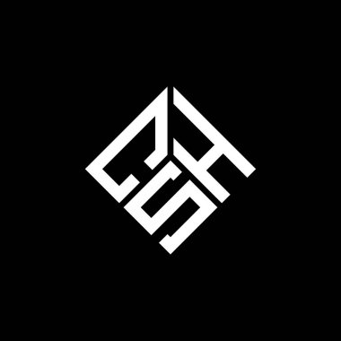 Siyah arka planda CSH harf logosu tasarımı. CSH yaratıcı harflerin baş harfleri logo kavramı. CSH harf tasarımı.