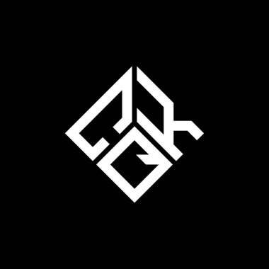Siyah arkaplanda CQK harf logosu tasarımı. CQK yaratıcı harflerin baş harfleri logo kavramı. CQK harf tasarımı.