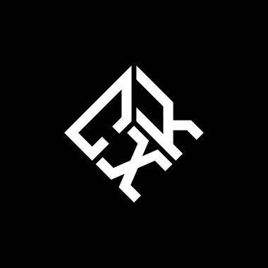 Siyah arkaplanda CXK harf logosu tasarımı. CXK yaratıcı harflerin baş harfleri logo kavramı. CXK harf tasarımı.