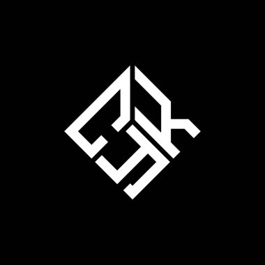 Siyah arka planda CYK harf logosu tasarımı. CYK yaratıcı harflerin baş harfleri logo kavramı. CYK harf tasarımı.