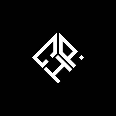 Siyah arka planda CHP harf logosu tasarımı. CHP yaratıcı harflerin baş harfleri logo kavramı. CHP harf tasarımı.