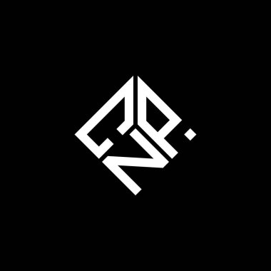 Siyah arka planda CNP harf logosu tasarımı. CNP yaratıcı harflerin baş harfleri logo kavramı. CNP harf tasarımı.