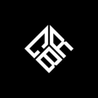 Siyah arka planda CBR harf logosu tasarımı. CBR yaratıcı harflerin baş harfleri logo kavramı. CBR harf tasarımı.