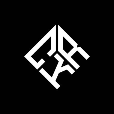 Siyah arka planda CKR harf logosu tasarımı. CKR yaratıcı harflerin baş harfleri logo kavramı. CKR harf tasarımı.