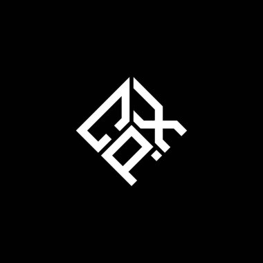 Siyah arkaplanda CPX harf logosu tasarımı. CPX yaratıcı harflerin baş harfleri logo kavramı. CPX harf tasarımı.
