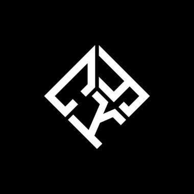 Siyah arkaplanda CKY harf logosu tasarımı. CKY yaratıcı harflerin baş harfleri logo kavramı. CKY harf tasarımı.