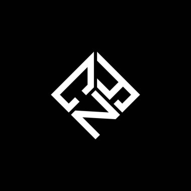 Siyah arkaplan üzerine NY harf logosu tasarımı. NY yaratıcı harflerin baş harfleri logo kavramı. NY harf tasarımı.