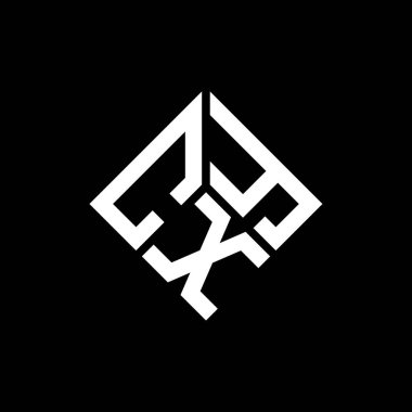 Siyah arkaplanda CXY harf logosu tasarımı. CXY yaratıcı harflerin baş harfleri logo kavramı. CXY harf tasarımı.