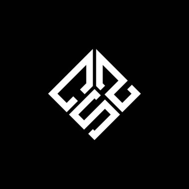 Siyah arka planda CSZ harf logosu tasarımı. CSZ yaratıcı harflerin baş harfleri logo kavramı. CSZ harf tasarımı.