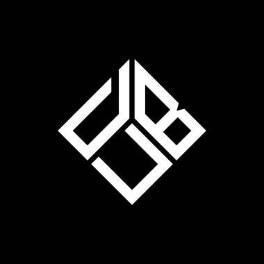 Siyah arka planda DUB harfi logo tasarımı. DUB yaratıcı harf logosu konsepti. DUB harf tasarımı.
