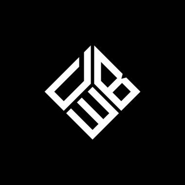 Siyah arka planda DWB harfi logo tasarımı. DWB yaratıcı harflerin baş harfleri logo kavramı. DWB harf tasarımı.