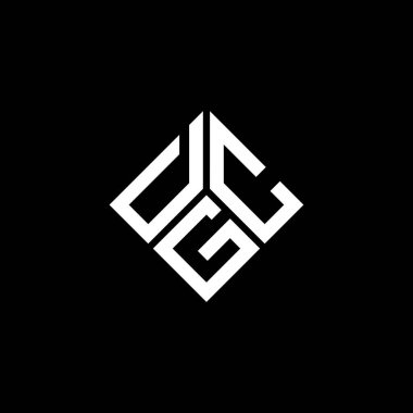 Siyah arkaplanda DGC harf logosu tasarımı. DGC yaratıcı harflerin baş harfleri logo kavramı. DGC harf tasarımı.