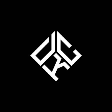 Siyah arka planda DKC harf logosu tasarımı. DKC yaratıcı harflerin baş harfleri logo kavramı. DKC harf tasarımı.