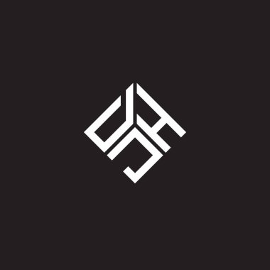 Siyah arka planda DJH harf logosu tasarımı. DJH yaratıcı harflerin baş harfleri logo kavramı. DJH harf tasarımı.