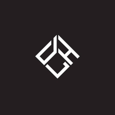 Siyah arka planda DLH harf logosu tasarımı. DLH yaratıcı harflerin baş harfleri logo kavramı. DLH harf tasarımı.